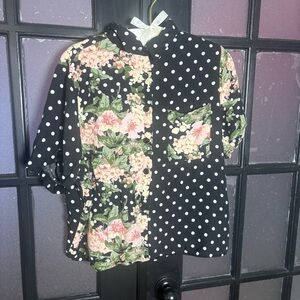 Vintage Adrian Jordan Floral Polka dot Blouse